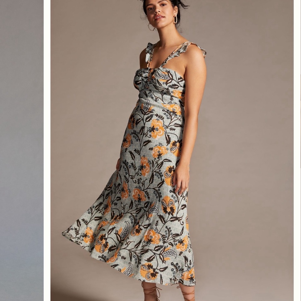 Anthro Halter Midi Sundress 6P